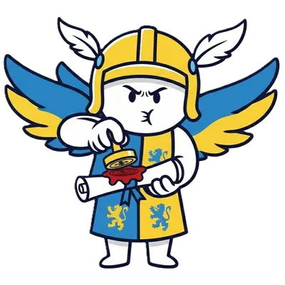 Mascotte Araldo medievale con un sigillo