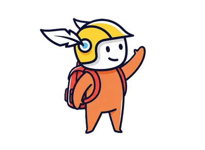 Mascotte Araldo studente che saluta