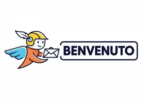 Mascotte Araldo che dà il benvenuto